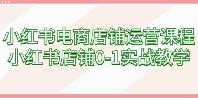 （9249期）小红书电商店铺运营课程，小红书店铺0-1实战教学（60节课）-讯领网创