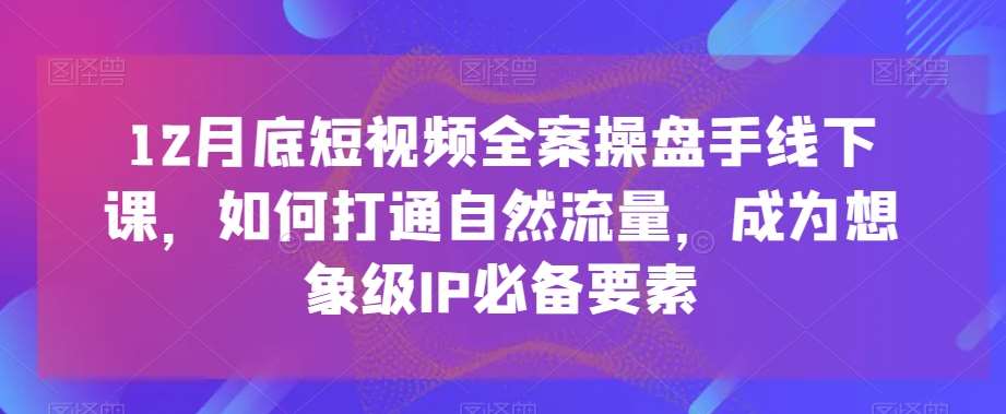 12月底短视频全案操盘手线下课，如何打通自然流量，成为想象级IP必备要素-讯领网创