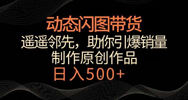 动态闪图带货，遥遥领先，冷门玩法，助你轻松引爆销量，日赚500+【揭秘】-讯领网创