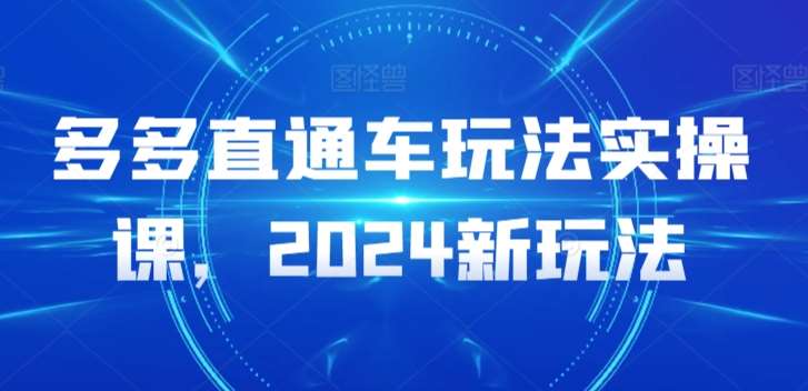 多多直通车玩法实操课，2024新玩法-讯领网创