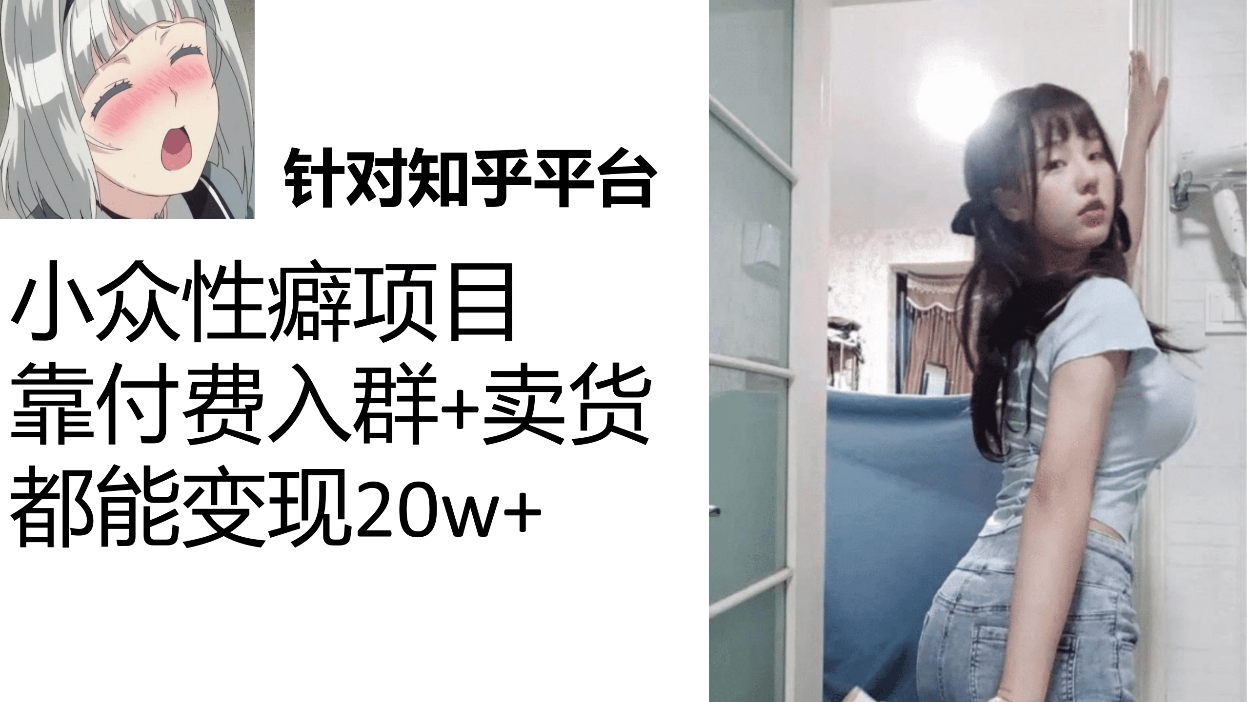 知乎小众性癖项目，Lsp的钱才是最好赚的，付费建群+卖货变现20w-讯领网创