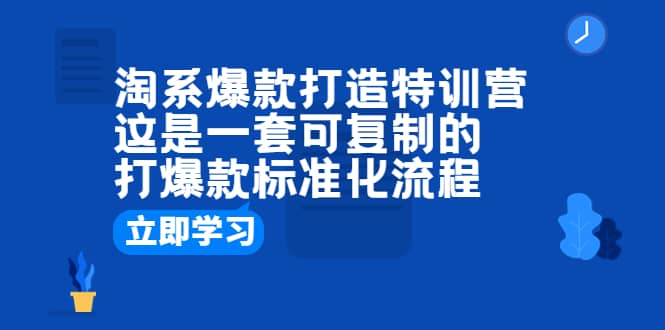 淘系爆款打造特训营：这是一套可复制的打爆款标准化流程-讯领网创