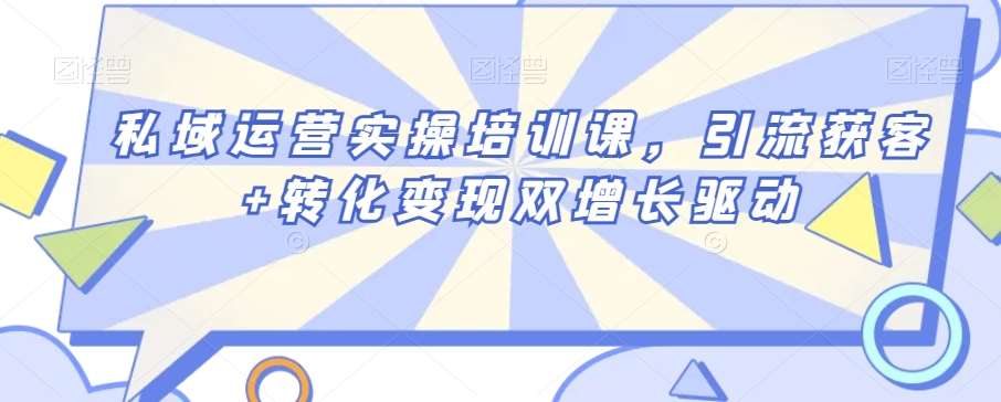 私域运营实操培训课，引流获客+转化变现双增长驱动-讯领网创