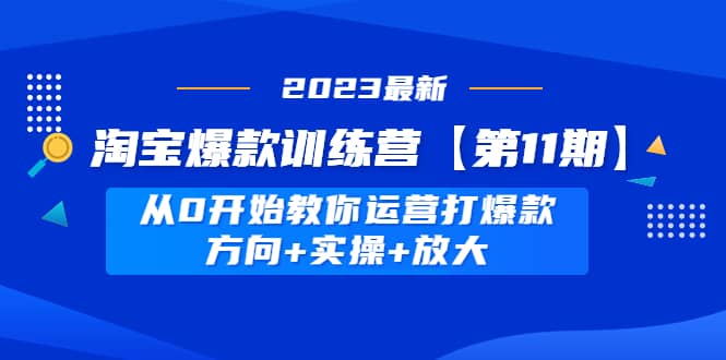 淘宝爆款训练营【第11期】 从0开始教你运营打爆款，方向+实操+放大-讯领网创