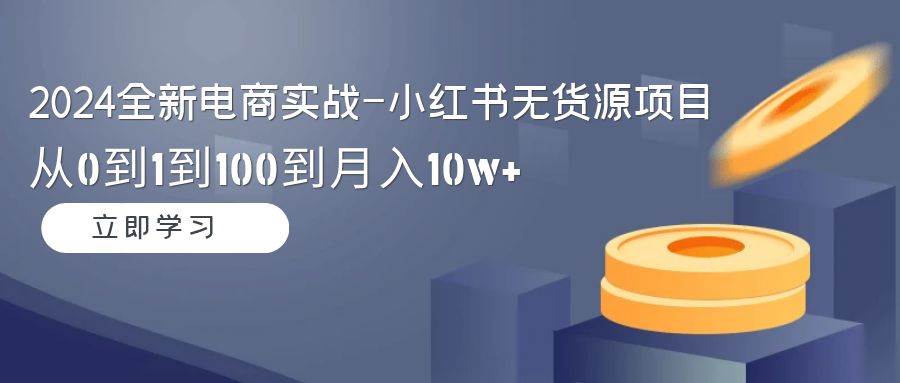 （9169期）2024全新电商实战-小红书无货源项目：从0到1到100到月入10w+-讯领网创