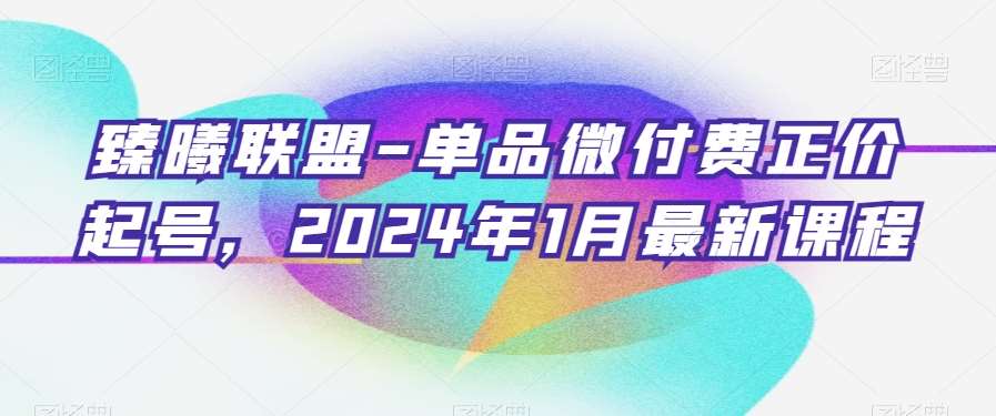 臻曦联盟-单品微付费正价起号，2024年1月最新课程-讯领网创