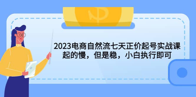 2023电商自然流七天正价起号实战课：起的慢，但是稳，小白执行即可-讯领网创