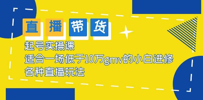 2023直播带货起号实操课，适合一场低于·10万gmv的小白进修 各种直播玩法-讯领网创