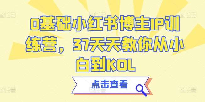 0基础小红书博主IP训练营，37天天教你从小白到KOL-讯领网创