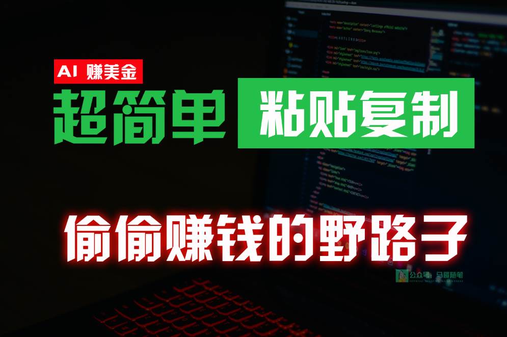 偷偷赚钱野路子，0成本海外淘金，无脑粘贴复制，稳定且超简单，适合副业兼职-讯领网创