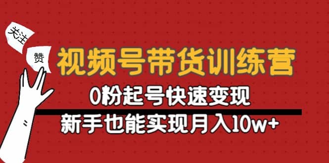 视频号带货训练营：0粉起号快速变现-讯领网创