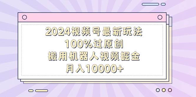 （9151期）2024视频号最新玩法，100%过原创，搬用机器人视频掘金，月入10000+-讯领网创