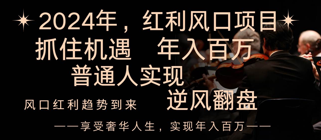 2024红利风口项目来袭，享受第一波红利，逆风翻盘普通人也能实现，年入百万-讯领网创