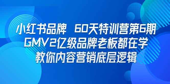 小红书品牌 60天特训营第6期 GMV2亿级品牌老板都在学 教你内容营销底层逻辑-讯领网创