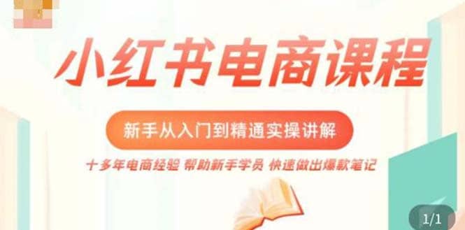 小红书电商新手入门到精通实操课，从入门到精通做爆款笔记，开店运营-讯领网创