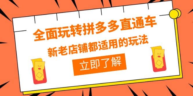 全面玩转拼多多直通车，新老店铺都适用的玩法（12节精华课）-讯领网创