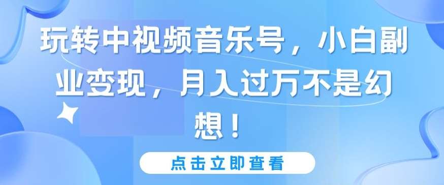 玩转中视频音乐号，小白副业变现，月入过万不是幻想【揭秘】-讯领网创