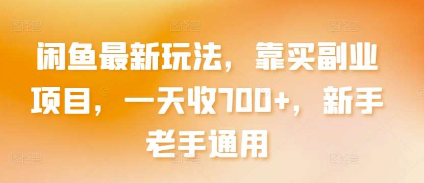 闲鱼最新玩法，靠买副业项目，一天收700+，新手老手通用【揭秘】-讯领网创