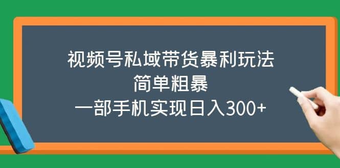 视频号私域带货暴利玩法，简单粗暴-讯领网创