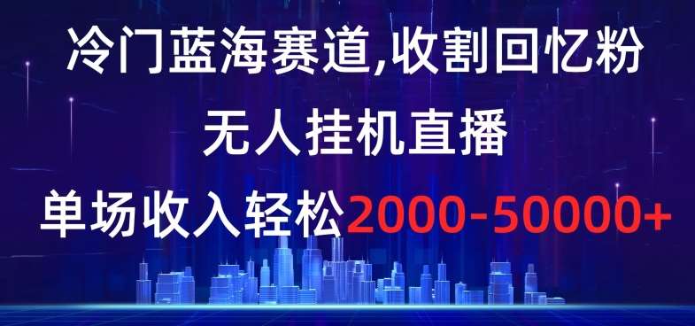 冷门蓝海赛道，收割回忆粉，无人挂机直播，单场收入轻松2000-5w+【揭秘】-讯领网创