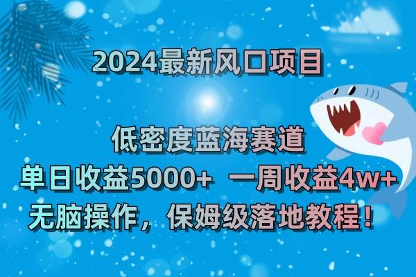 （8545期）2024最新风口项目 低密度蓝海赛道，日收益5000+周收益4w+ 无脑操作，保…-讯领网创