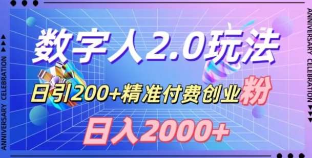 利用数字人软件，日引200+精准付费创业粉，日变现2000+【揭秘】-讯领网创