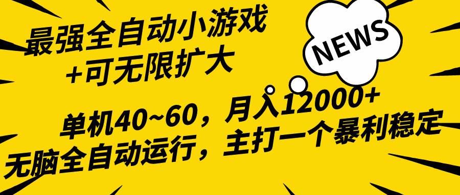 （10046期）2024最新全网独家小游戏全自动，单机40~60,稳定躺赚，小白都能月入过万-讯领网创