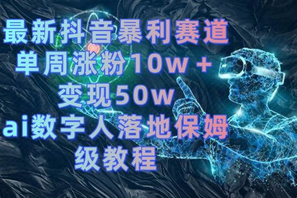 （8637期）最新抖音暴利赛道，单周涨粉10w＋变现50w的ai数字人落地保姆级教程-讯领网创