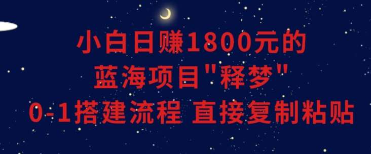 小白能日赚1800元的蓝海项目”释梦”0-1搭建流程可直接复制粘贴长期做【揭秘】-讯领网创