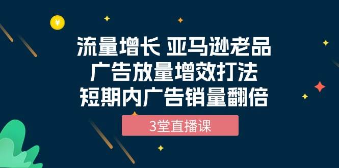 （10112期）流量增长 亚马逊老品广告放量增效打法，短期内广告销量翻倍（3堂直播课）-讯领网创