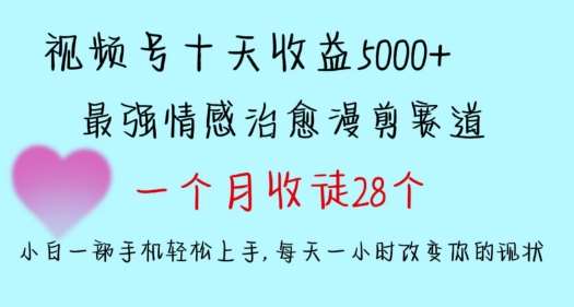 十天收益5000+，多平台捞金，视频号情感治愈漫剪，一个月收徒28个，小白一部手机轻松上手【揭秘】-讯领网创