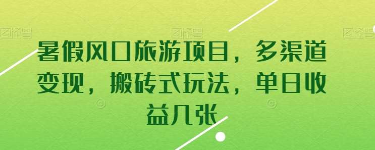 暑假风口旅游项目，多渠道变现，搬砖式玩法，单日收益几张【揭秘】-讯领网创