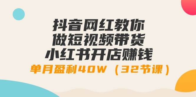 抖音网红教你做短视频带货+小红书开店赚钱，单月盈利40W（32节课）-讯领网创