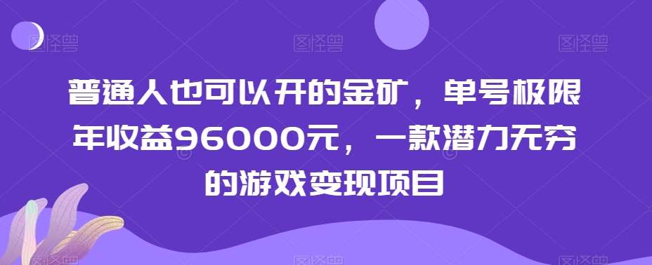 普通人也可以开的金矿，单号极限年收益96000元，一款潜力无穷的游戏变现项目【揭秘】-讯领网创