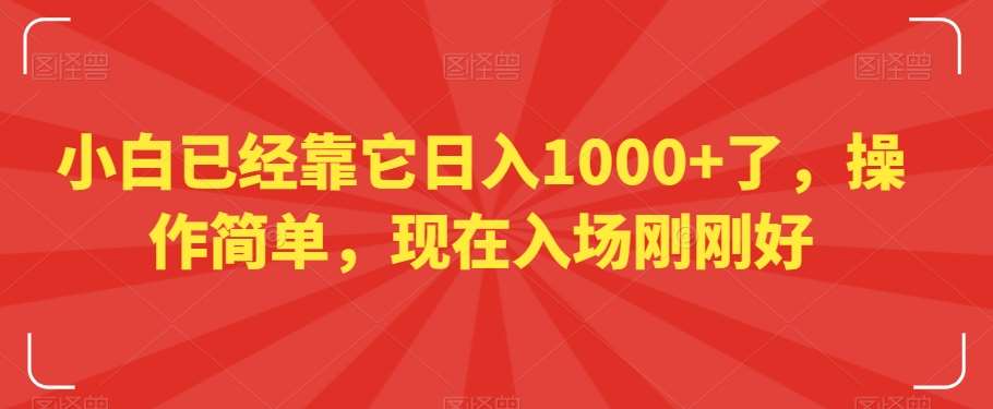 小白已经靠它日入1000+了，操作简单，现在入场刚刚好【揭秘】-讯领网创