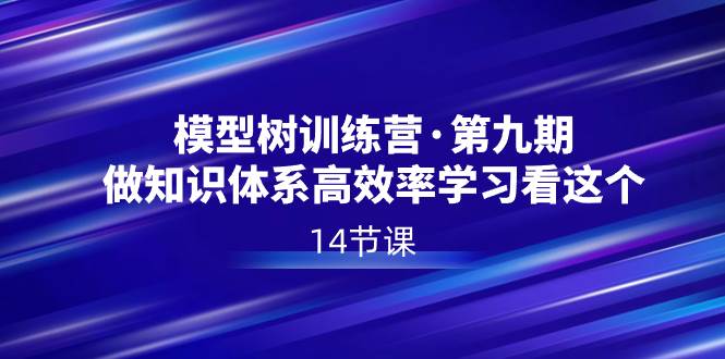 （8725期）模型树特训营·第九期，做知识体系高效率学习看这个（14节课）-讯领网创