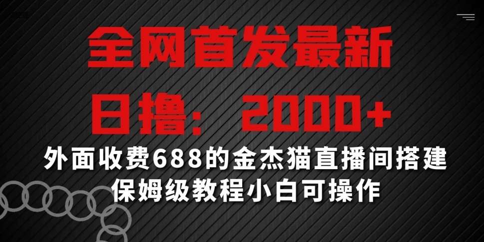 全网首发最新，日撸2000+，外面收费688的金杰猫直播间搭建，保姆级教程小白可操作【揭秘】-讯领网创