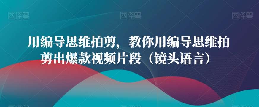 用编导思维拍剪，教你用编导思维拍剪出爆款视频片段（镜头语言）-讯领网创