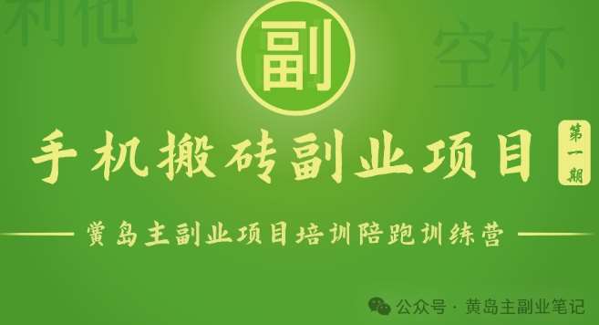 手机搬砖小副业项目训练营1.0，实测1小时收益50+，一部手机轻松日入100+-讯领网创