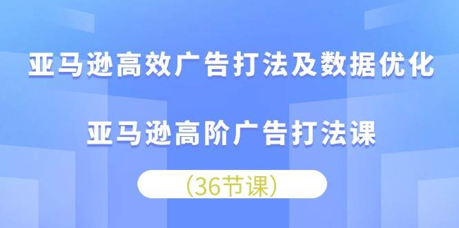 （10649期）亚马逊 高效广告打法及数据优化，亚马逊高阶广告打法课（36节）-讯领网创