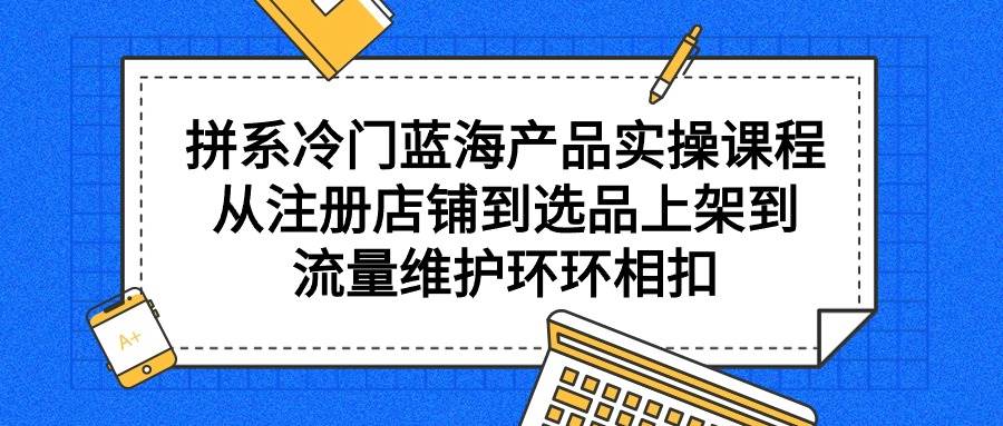 （9527期）拼系冷门蓝海产品实操课程，从注册店铺到选品上架到流量维护环环相扣-讯领网创