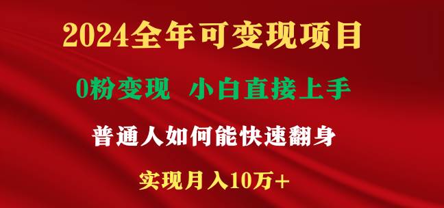 （9045期）2024全年可变现项目，一天收益至少2000+，小白上手快，普通人就要利用互…-讯领网创