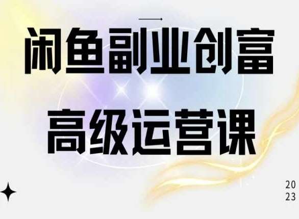 闲鱼电商运营高级课程，一部手机学会闲鱼开店赚钱-讯领网创