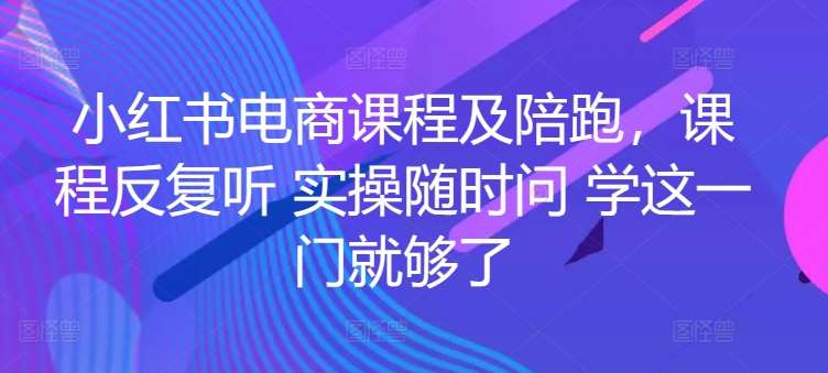 小红书电商课程及陪跑，课程反复听 实操随时问 学这一门就够了-讯领网创