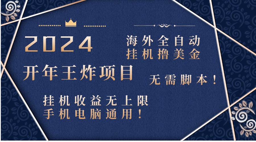 （8494期）2024海外全自动挂机撸美金项目！手机电脑均可，无需脚本，收益无上限！-讯领网创