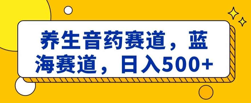 养生音药赛道，蓝海赛道，日入500+【揭秘】-讯领网创