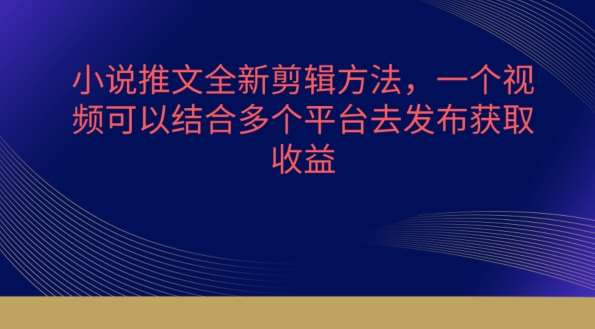 小说推文全新剪辑方法，一个视频可以结合多个平台去发布获取【揭秘】-讯领网创