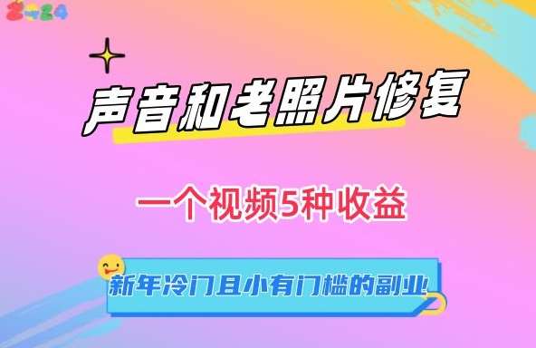 声音和老照片修复，一个视频5种收益，新年冷门且小有门槛的副业【揭秘】-讯领网创