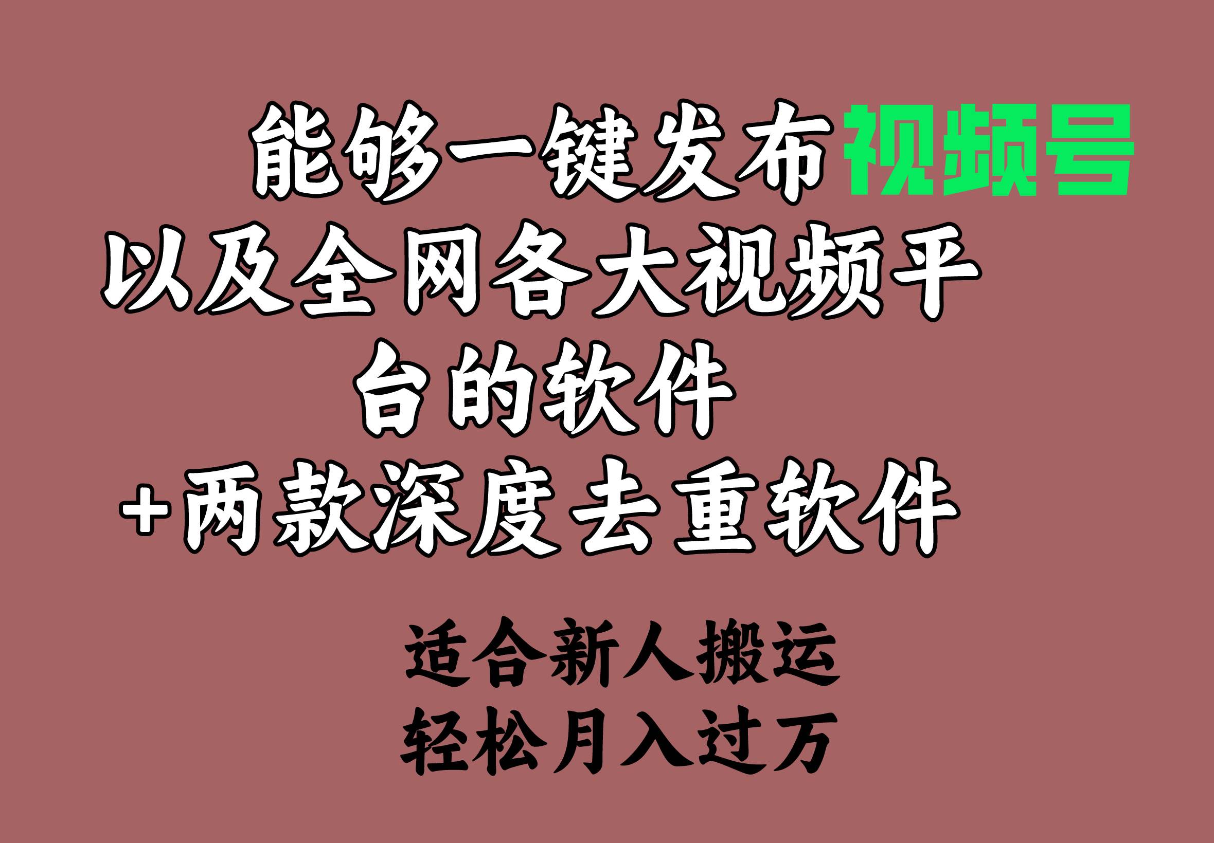 能够一键发布视频号以及全网各大视频平台的软件+两款深度去重软件 适合…-讯领网创