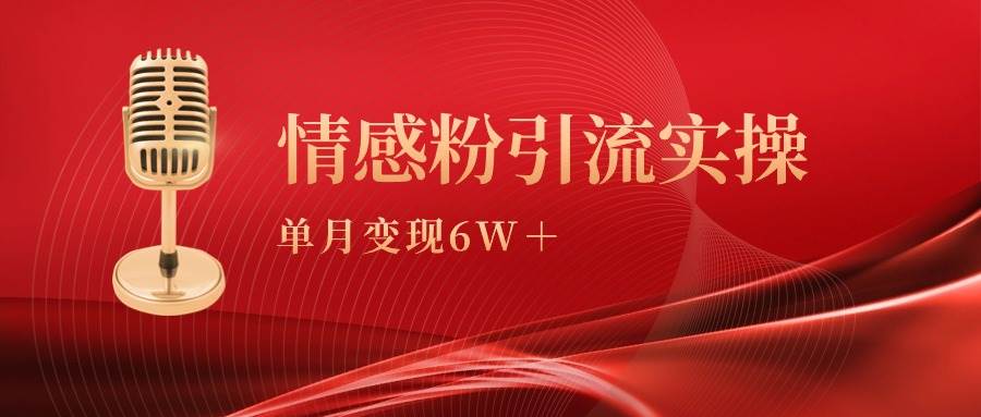 单月变现6w+，情感粉引流变现实操课-讯领网创